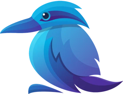 Digital Native Kingfisher bird logo